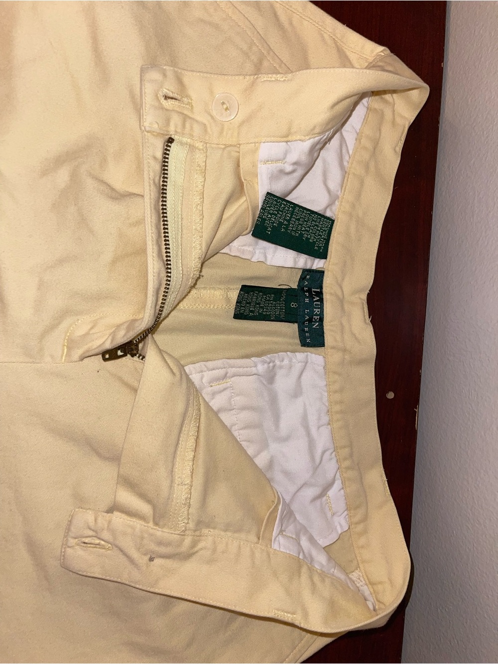 Lauren Ralph Lauren Pale Yellow Canvas Pants